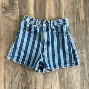 ZARA striped shorts high rise size 2